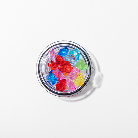 Coffee mug 300 ml - white, lid with artificial coloured ice