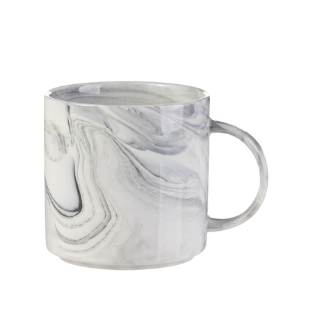 Zestaw 6 ceramicznych kubków 350 ml do nadruku - szary marmur