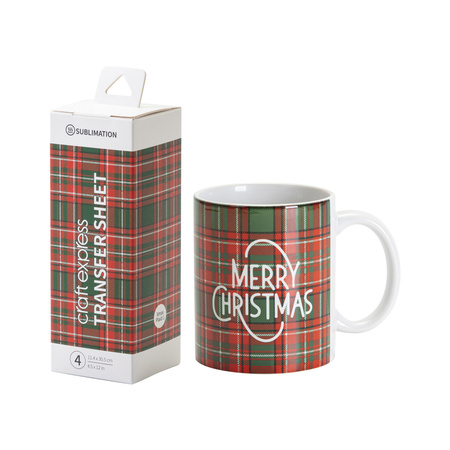 Arkusz transferowy Craft Express Xmas Plaid 1 30,5 x 11,4 cm - 4 szt.