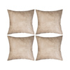 Set of 4 leather pillowcases 40 x 40 cm for printing - light brown