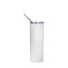 Set of 4 600 ml cups with straw for printing - iridescent white