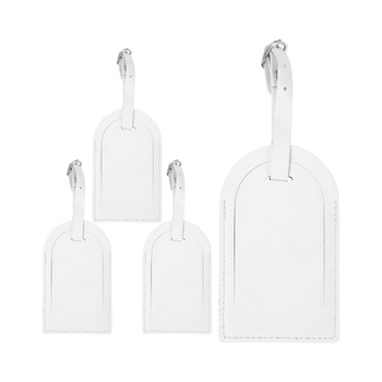 Set of 4 leather luggage tags for printing