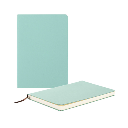 Set of 2 notebooks with leather cover for engraving - turquoise