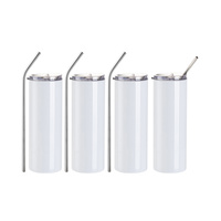 Zestaw 4 kubków ze słomką 600 ml do nadruku 